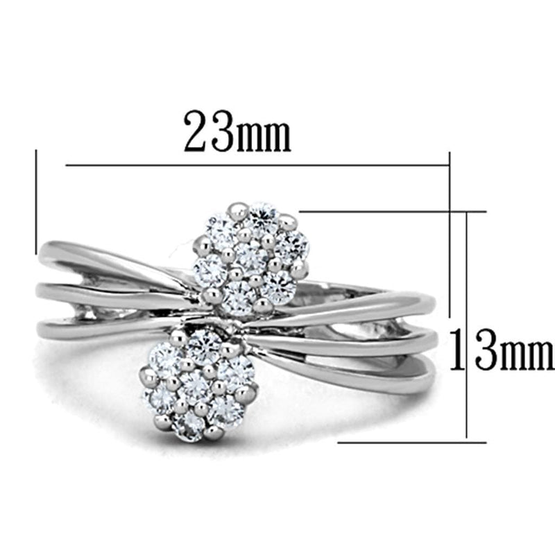 Cute Rings 3W767 Rhodium Brass Ring with AAA Grade CZ