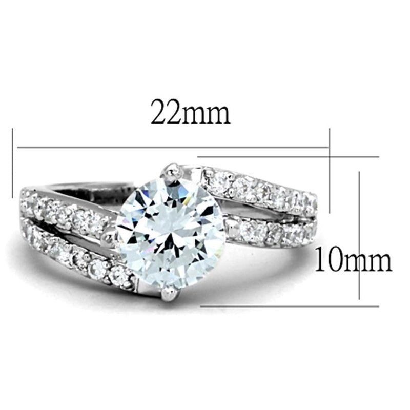 Silver Jewelry Rings Cute Rings 3W770 Rhodium Brass Ring with AAA Grade CZ Alamode Fashion Jewelry Outlet