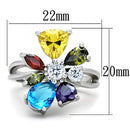 Cute Rings 3W789 Rhodium Brass Ring with AAA Grade CZ