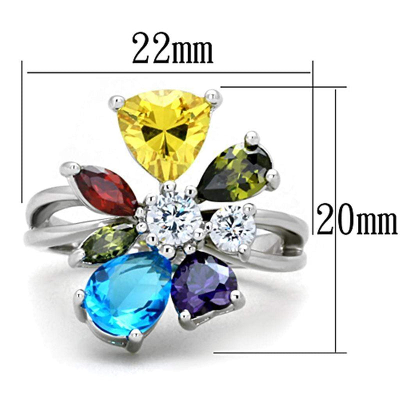 Cute Rings 3W789 Rhodium Brass Ring with AAA Grade CZ