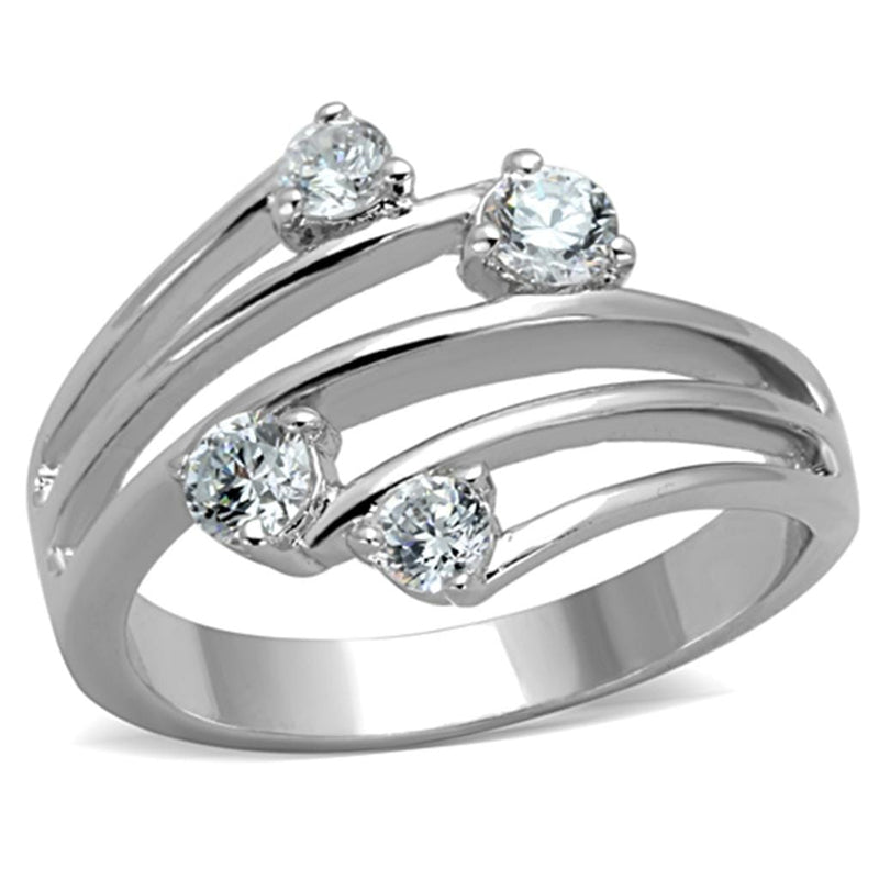 Cute Rings 3W813 Rhodium Brass Ring with AAA Grade CZ