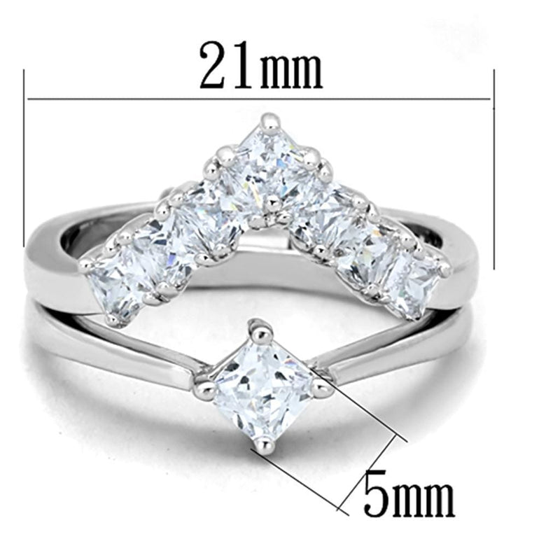 Cute Rings 3W815 Rhodium Brass Ring with AAA Grade CZ