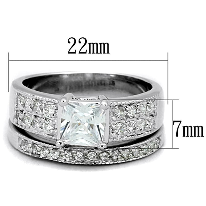 Cute Rings 3W817 Rhodium Brass Ring with AAA Grade CZ