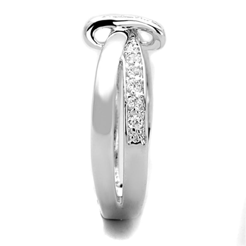 Cute Rings 3W819 Rhodium Brass Ring with AAA Grade CZ