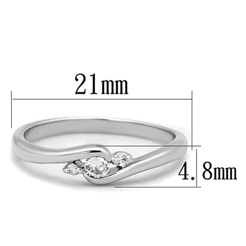 Cute Rings 3W822 Rhodium Brass Ring with AAA Grade CZ