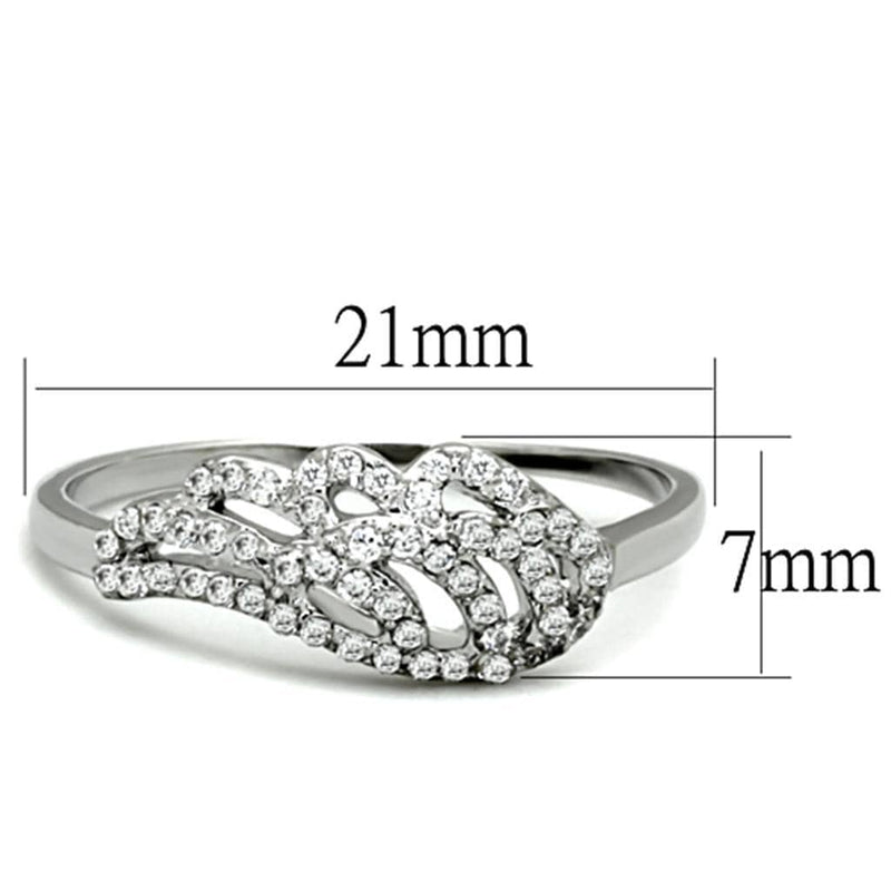 Cute Rings 3W824 Rhodium Brass Ring with AAA Grade CZ