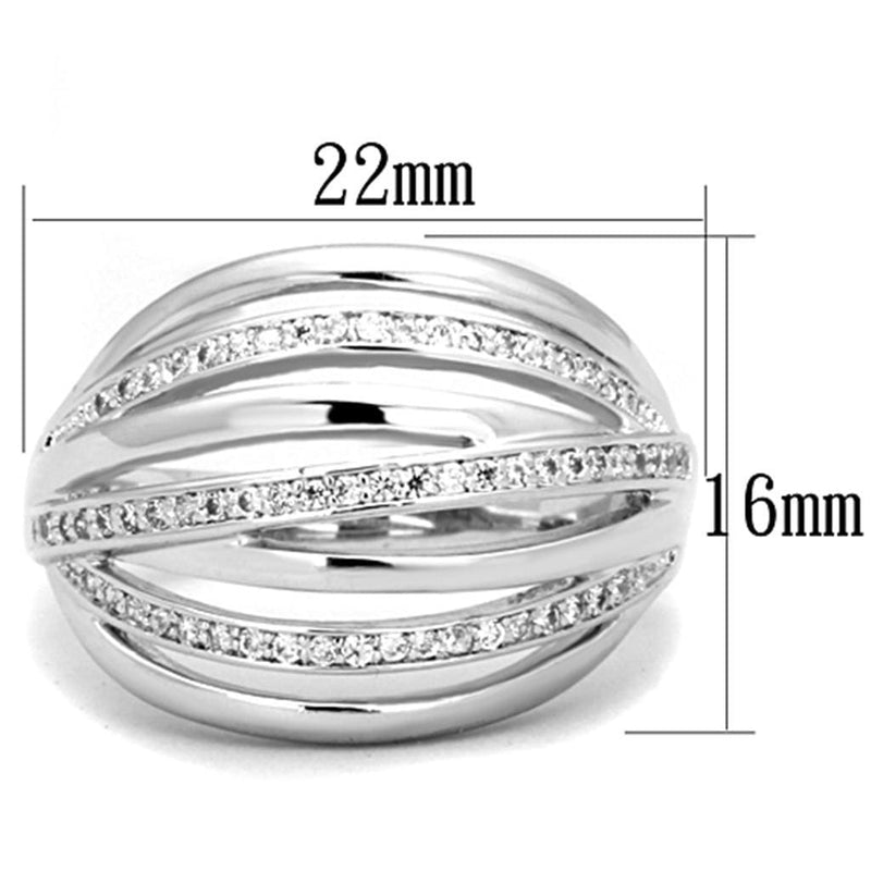 Cute Rings 3W828 Rhodium Brass Ring with AAA Grade CZ