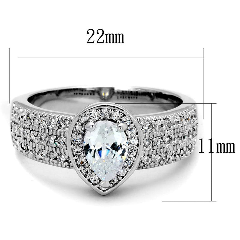 Cute Rings 3W831 Rhodium Brass Ring with AAA Grade CZ