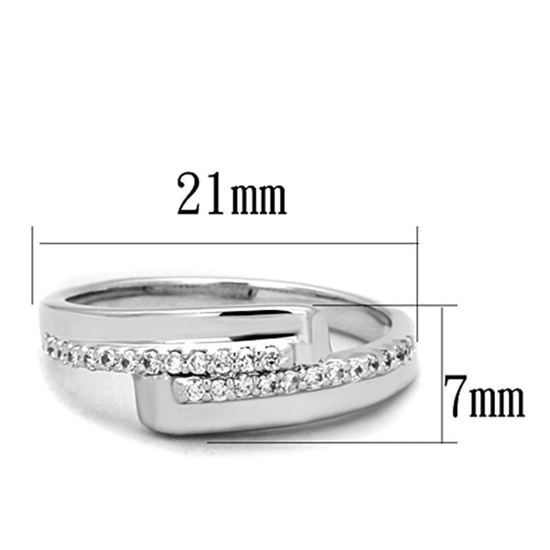 Cute Rings 3W835 Rhodium Brass Ring with AAA Grade CZ