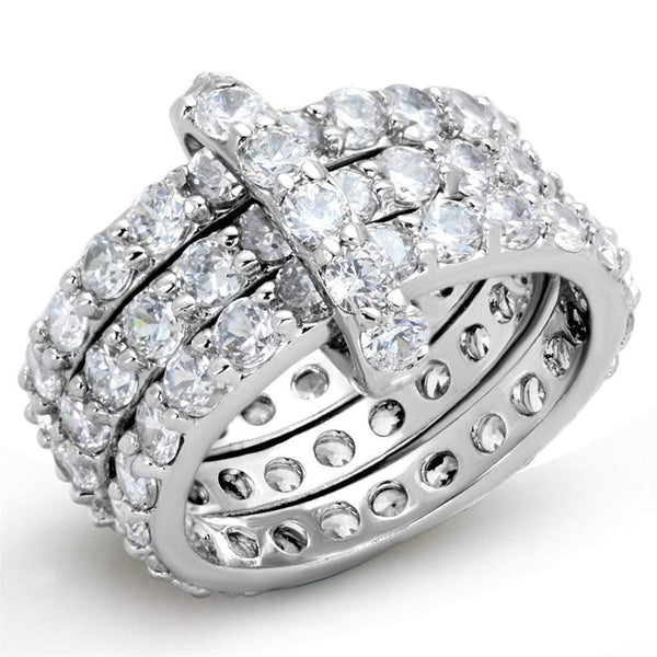 Cute Rings 3W875 Rhodium Brass Ring with AAA Grade CZ