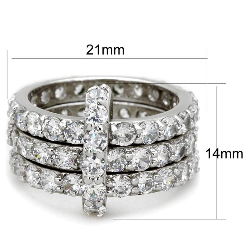 Cute Rings 3W875 Rhodium Brass Ring with AAA Grade CZ