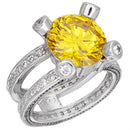 Cute Rings 54909 Rhodium + Ruthenium Brass Ring with AAA Grade CZ