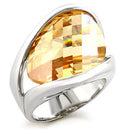 Cute Rings 56307 Rhodium Brass Ring with AAA Grade CZ in Champagne