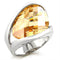 Cute Rings 56307 Rhodium Brass Ring with AAA Grade CZ in Champagne