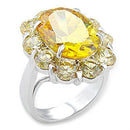 Cute Rings 56311 Rhodium Brass Ring with AAA Grade CZ in Topaz