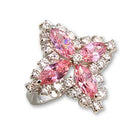 Cute Rings 56503 Rhodium Brass Ring with AAA Grade CZ in Rose