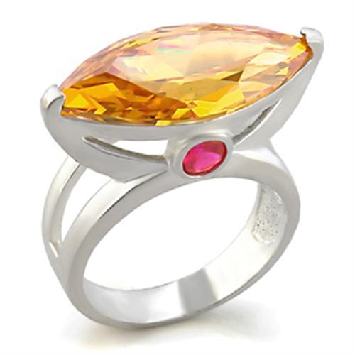 Cute Rings 6X026 Rhodium Brass Ring with AAA Grade CZ in Champagne