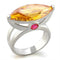 Cute Rings 6X026 Rhodium Brass Ring with AAA Grade CZ in Champagne