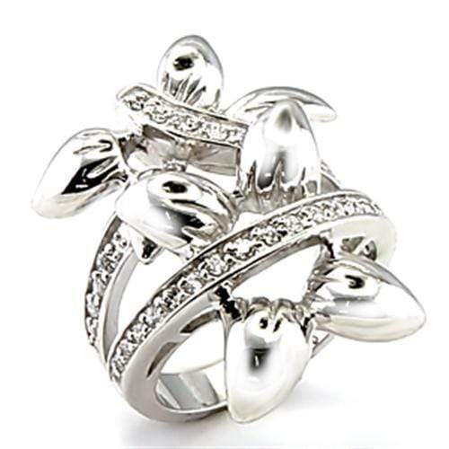 Cute Rings 6X042 Rhodium Brass Ring with AAA Grade CZ