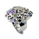 Cute Rings 6X051 Rhodium Brass Ring with AAA Grade CZ