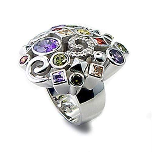 Cute Rings 6X051 Rhodium Brass Ring with AAA Grade CZ