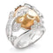 Cute Rings 70308 Rhodium Brass Ring with AAA Grade CZ in Champagne