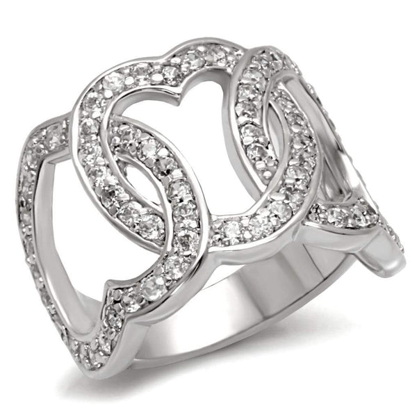 Cute Rings 7X014 Rhodium Brass Ring with AAA Grade CZ