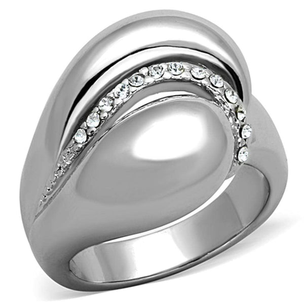 Design Engagement Ring 3W586 Rhodium Brass Ring with Top Grade Crystal