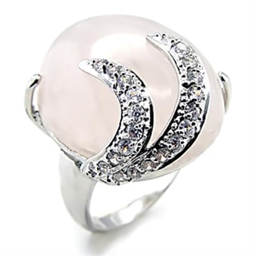 Design Engagement Ring 6X028 Rhodium Brass Ring with Precious Stone