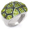 Design Engagement Ring LO1519 Rhodium Brass Ring with Crystal in Olivine color