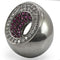 Engagement Ring Styles 0W304 Ruthenium Brass Ring with Synthetic in Ruby