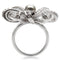Engagement Ring Styles 1W093 Rhodium Brass Ring with Synthetic in Gray