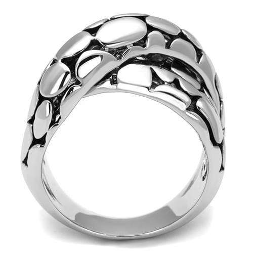 Engagement Ring Styles 3W1308 Rhodium Brass Ring with Epoxy in Jet