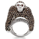 Engagement Rings 0W001 Rhodium + Ruthenium Brass Ring with AAA Grade CZ