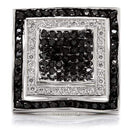 Silver Jewelry Rings Engagement Rings 0W058 Rhodium + Ruthenium Brass Ring with AAA Grade CZ Alamode
