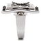 Silver Jewelry Rings Engagement Rings 0W058 Rhodium + Ruthenium Brass Ring with AAA Grade CZ Alamode