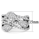 Engagement Rings 3W1446 Rhodium Brass Ring with AAA Grade CZ
