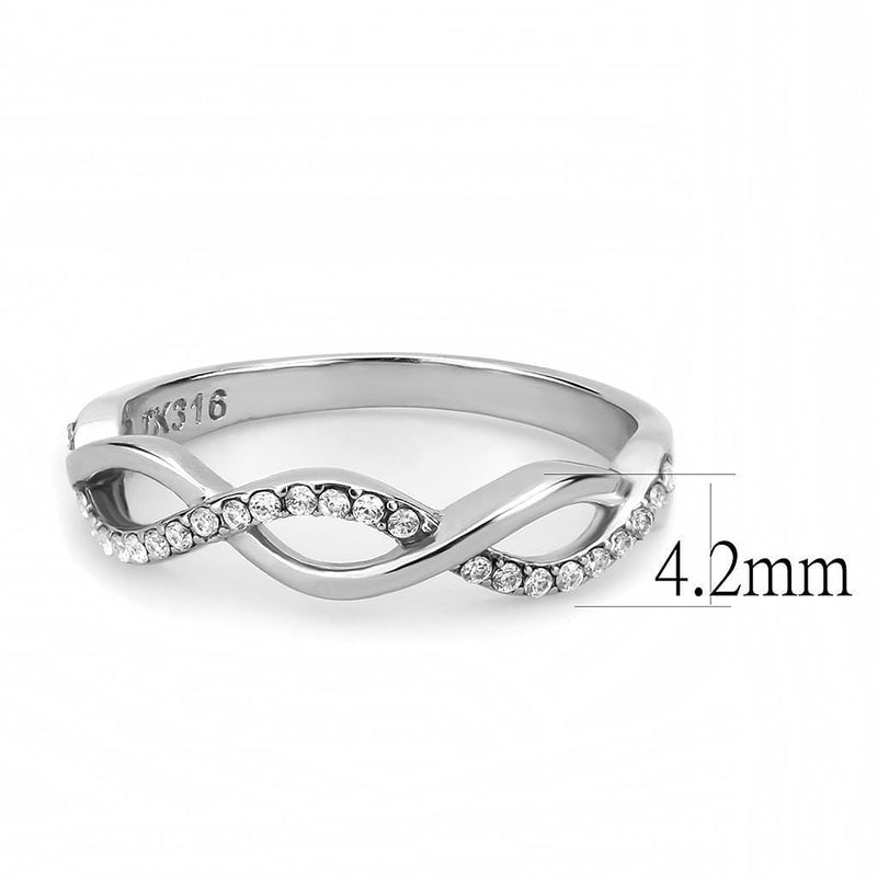 Silver Jewelry Rings Engagement Rings DA243 Stainless Steel Ring with AAA Grade CZ Alamode Fashion Jewelry Outlet