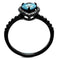 Engagement Rings For Women TK2364 Black - Stainless Steel Ring with CZ