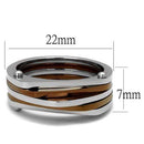 Engagement Rings For Women TK2404 Two Tone Light Brown Stainless Steel Ring