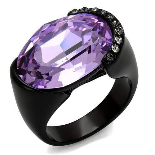 Engagement Rings For Women TK2485 - Stainless Steel Ring with Crystal in Violet