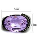 Engagement Rings For Women TK2485 - Stainless Steel Ring with Crystal in Violet