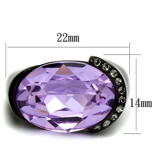 Engagement Rings For Women TK2485 - Stainless Steel Ring with Crystal in Violet