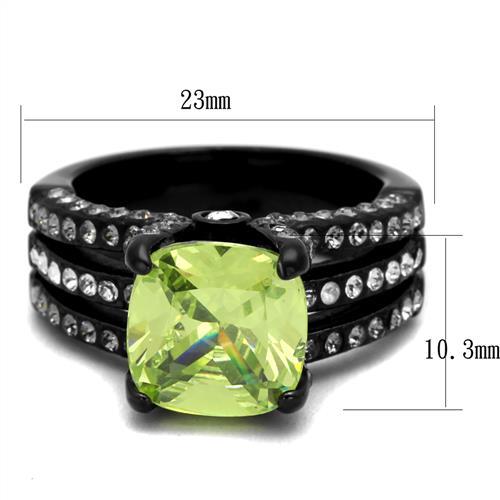 Silver Jewelry Rings Engagement Rings For Women TK2491 Black - Stainless Steel Ring with CZ Alamode Fashion Jewelry Outlet