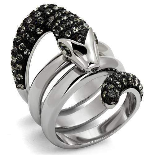 Engagement Rings For Women TK2511 Two-Tone - Stainless Steel Ring with Crystal