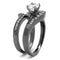 Engagement Rings For Women TK2546 Light Black Stainless Steel Ring with CZ