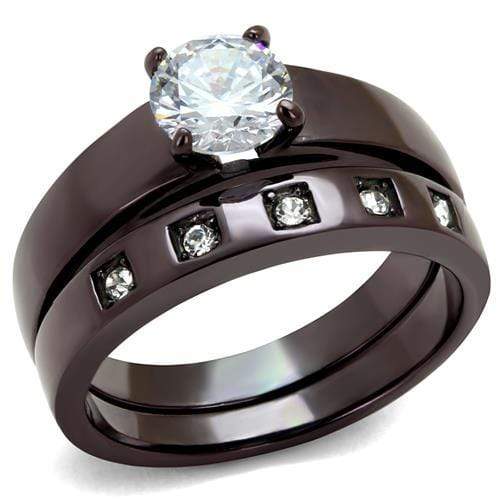 Engagement Rings For Women TK2547 Dark Brown (coffee) Stainless Steel Ring