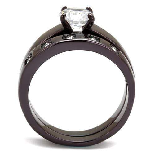 Engagement Rings For Women TK2547 Dark Brown (coffee) Stainless Steel Ring