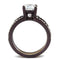 Engagement Rings For Women TK2560 Dark Brown &  Stainless Steel Ring