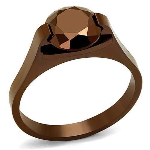 Engagement Rings For Women TK2590 Coffee light Stainless Steel Ring with CZ